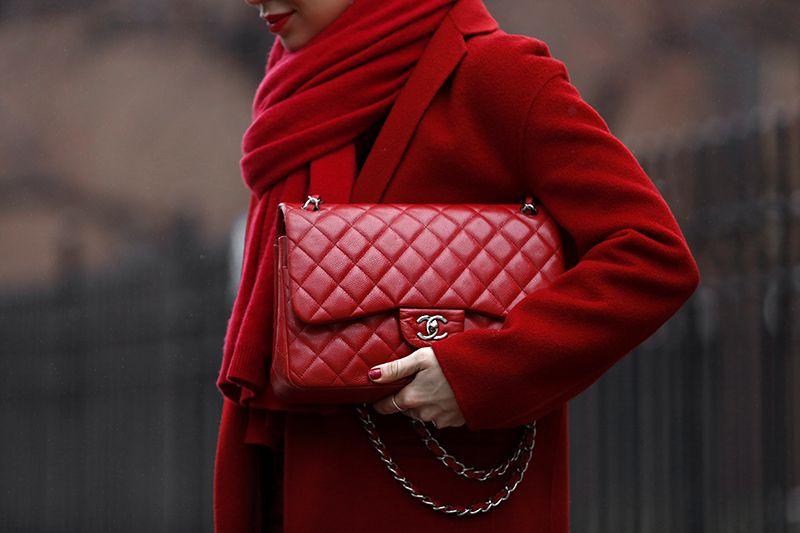 Chanel Classic Flap Clutch with Chain - CWC Lambskin Leather Handbag in Red with Silver-Tone Hardware | Luxury Evening Bag for Women, Perfect for Parties & Special Occasions