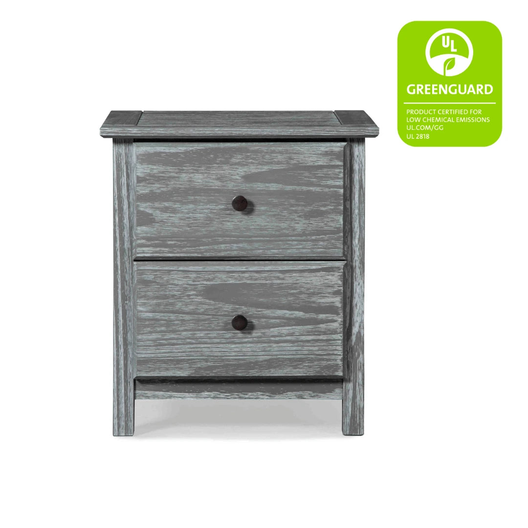 Greenport 2 Drawer Nightstand - Modern Bedside Table with Storage, Solid Wood Bedroom Furniture for Small Spaces - Perfect for Bedrooms, Dorms & Apartments