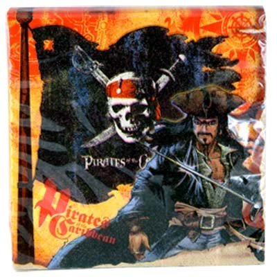 Disney Pirates of The Caribbean Party Beverage Napkins - 16 Count for Halloween, Birthday & Themed Parties