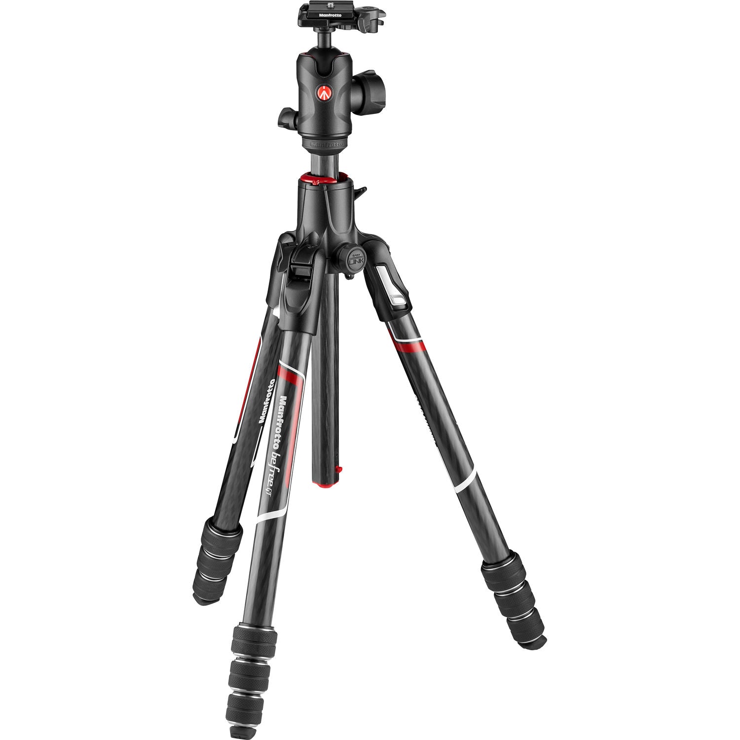 Manfrotto Befree GT XPRO Carbon Fiber Travel Tripod with 496 Center Ball Head - Lightweight Professional Camera Tripod for Travel Photography, Vlogging & Outdoor Shooting