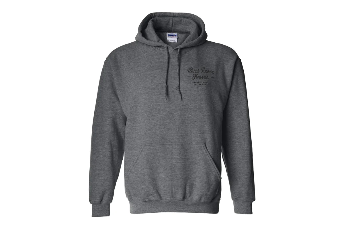 Chris Reeve CRK 1149 Who's Got a Knife? Hoodie Pullover - Dark Heather Gray - Size XLarge - Premium Knife Enthusiast Apparel for Outdoor Adventures & Tactical Training