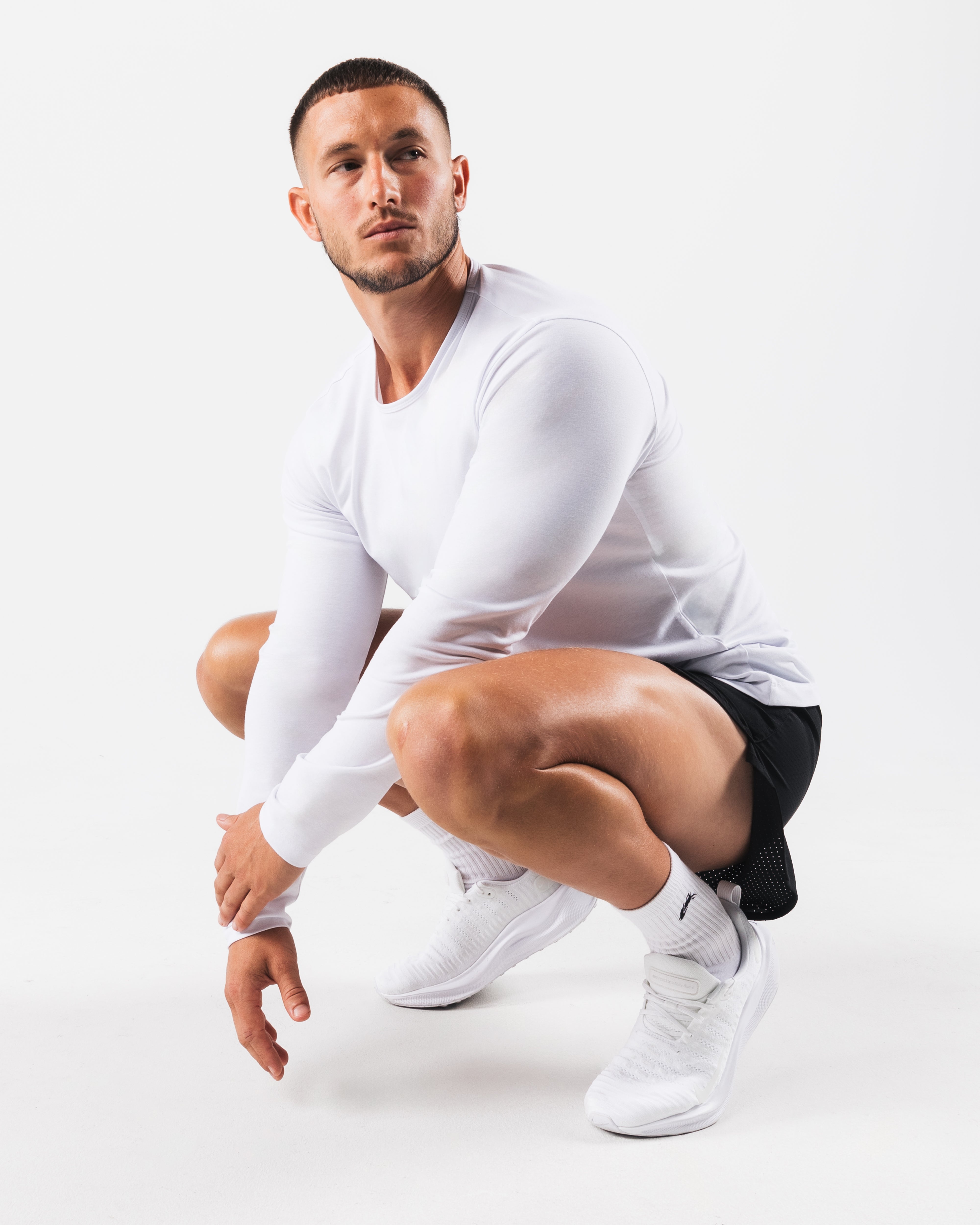 Zero Classic Long Sleeve T-Shirt 2-Pack - White | Soft Cotton Crewneck Tees for Men & Women | Perfect for Casual Wear, Layering & Everyday Comfort