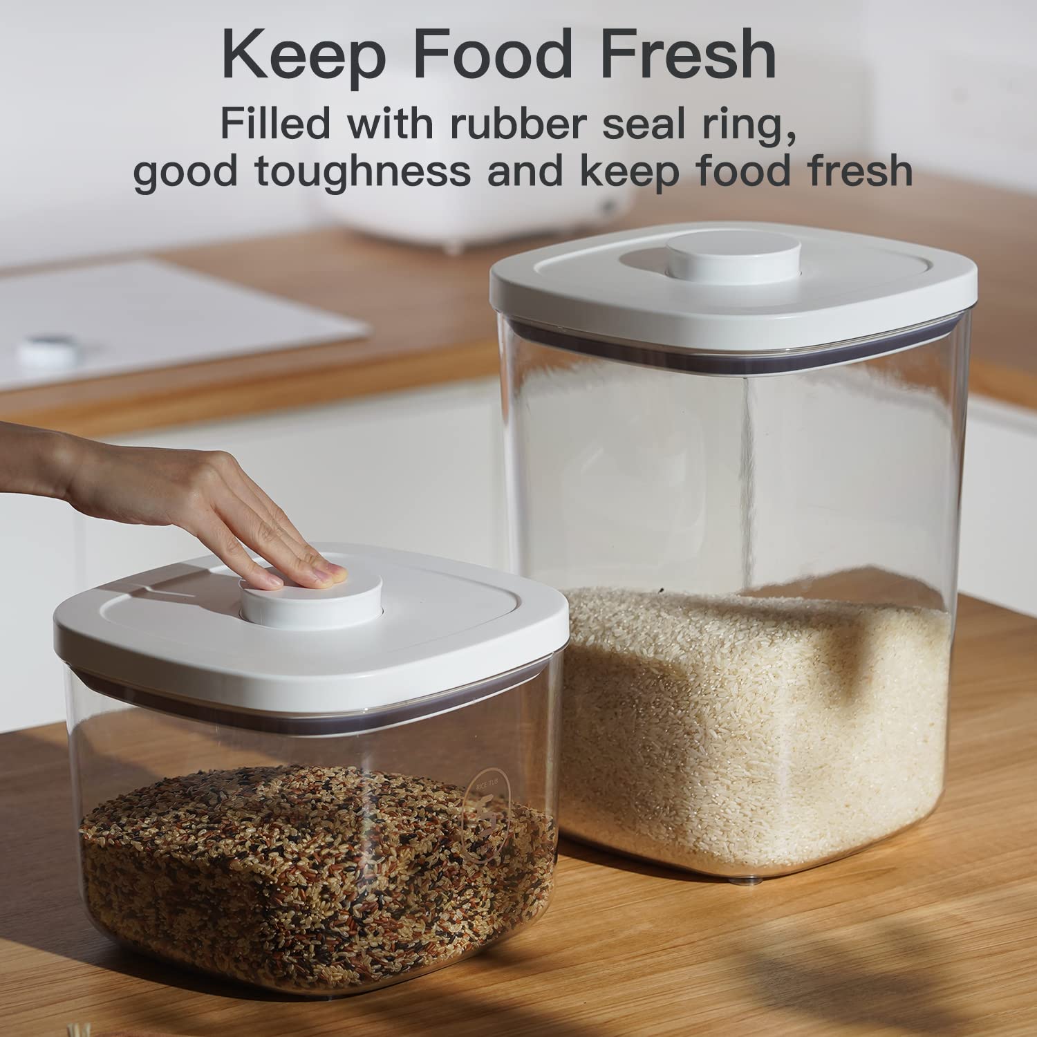 10 Lbs Airtight Food Storage Container with Measuring Cup - Kitchen Pantry Organizer for Rice, Cereal, Flour & Dry Goods | Perfect for Meal Prep & Bulk Food Storage