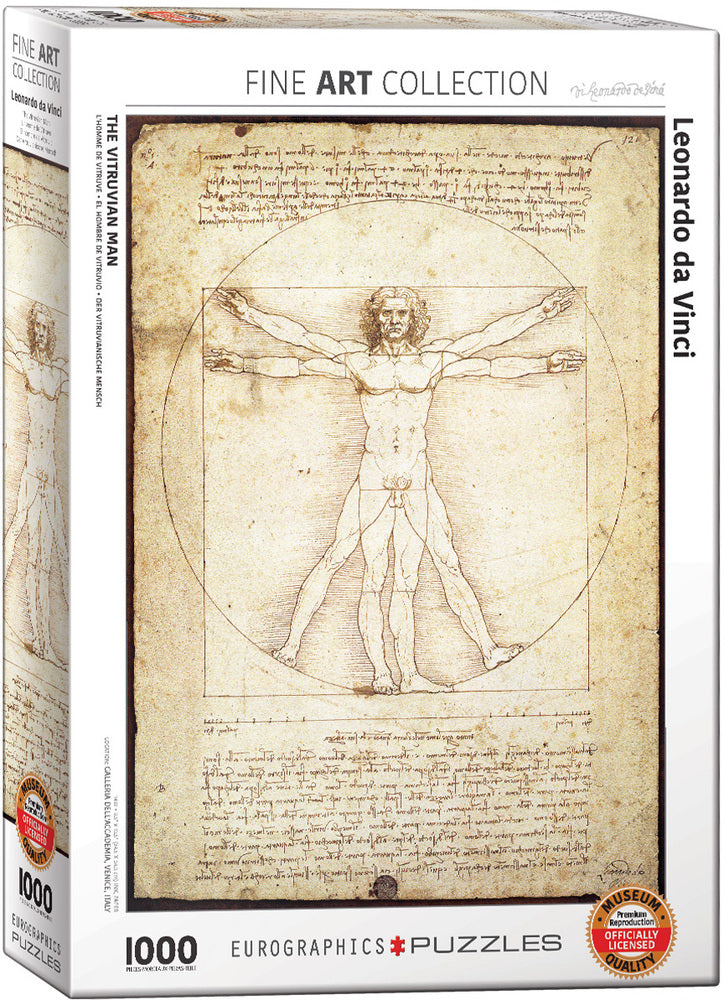 Eurographics 1000-Piece Jigsaw Puzzle - Da Vinci's Vitruvian Man Art Puzzle | Perfect for Adults, Home Decor & Educational Activities