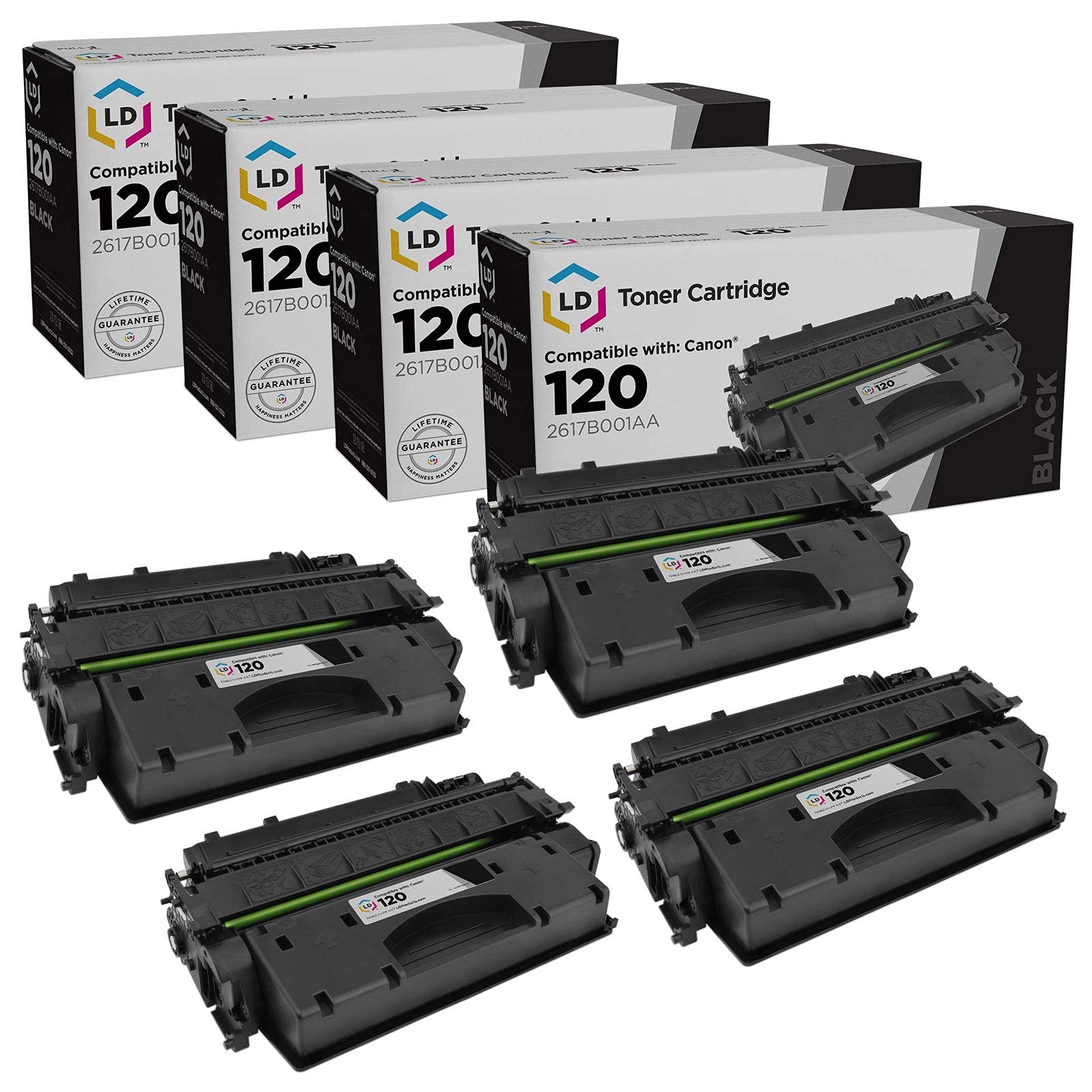 LD Products Compatible Toner Cartridge Replacement for Canon 120 (Black, 4-Pack) - Works with Canon ImageClass D1120 D1150 D1170 D1180 D1320 D1350 D1370 D1520 - High Yield Printing for Office & Home Use