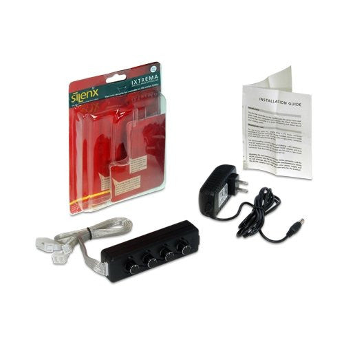 Silenx 4 Channel External Fan Controller with AC/DC Adapter - Quiet PC Cooling for Gaming, Workstation & Home Office Use