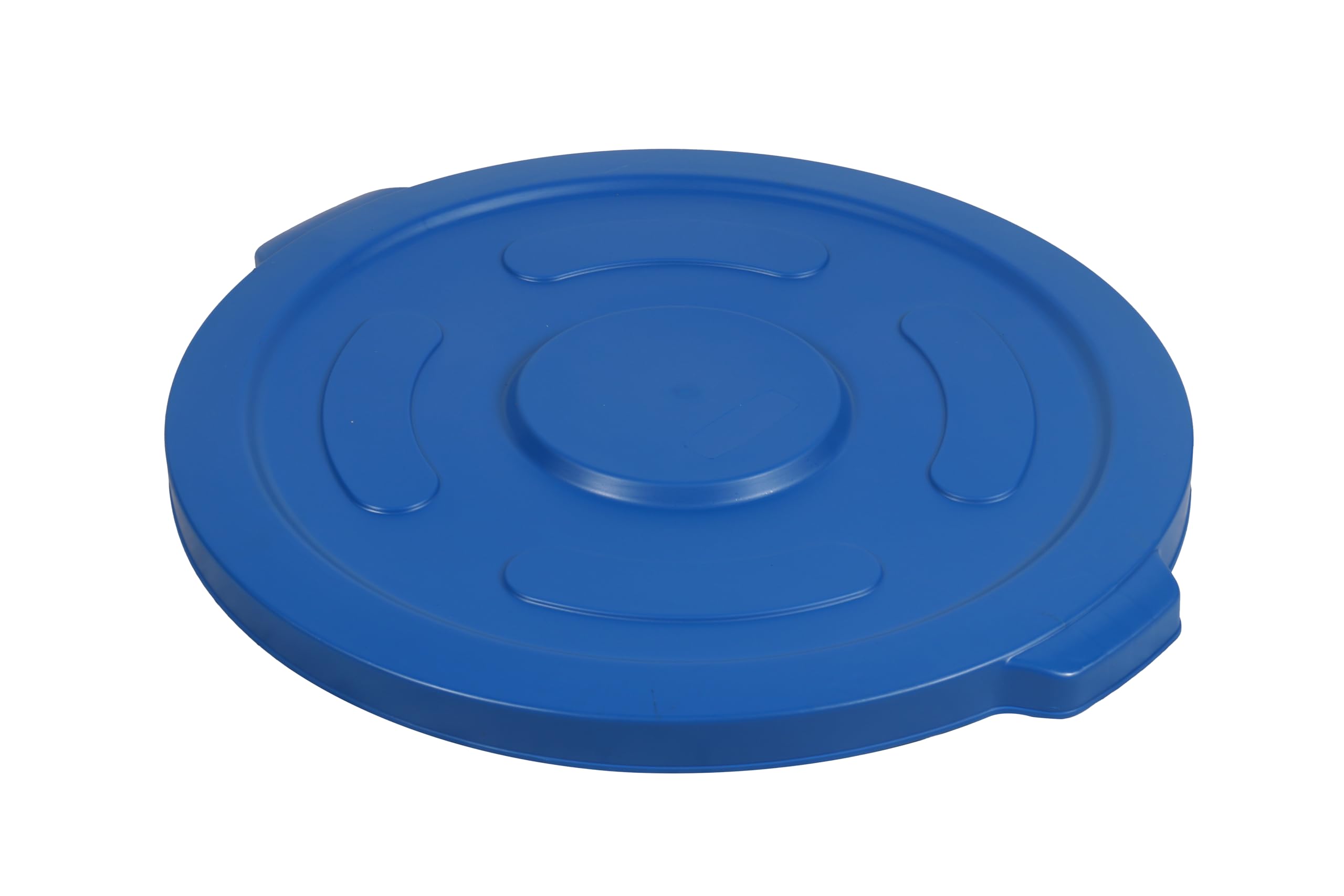 55 Gallon Round Trash Can Lid - Compatible with Plastic Prince Containers, Durable Blue Garbage Bin Cover for Outdoor, Garage & Commercial Use