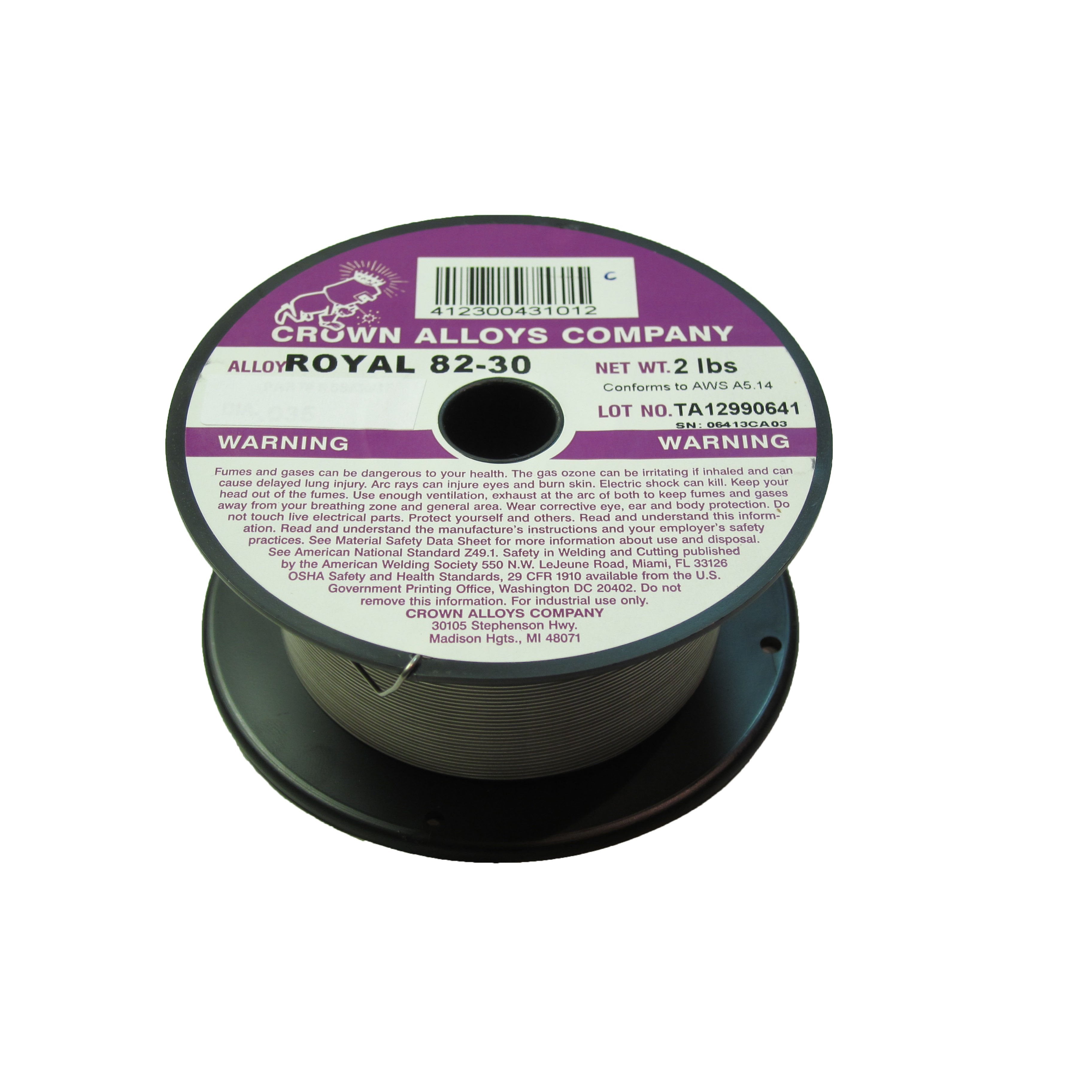 Premium Crown Alloys ROYAL 82 30 .045x2# MIG Welding Wire - 2lb Spool (RS8230/1G) - Ideal for Automotive Repair, Metal Fabrication & DIY Welding Projects