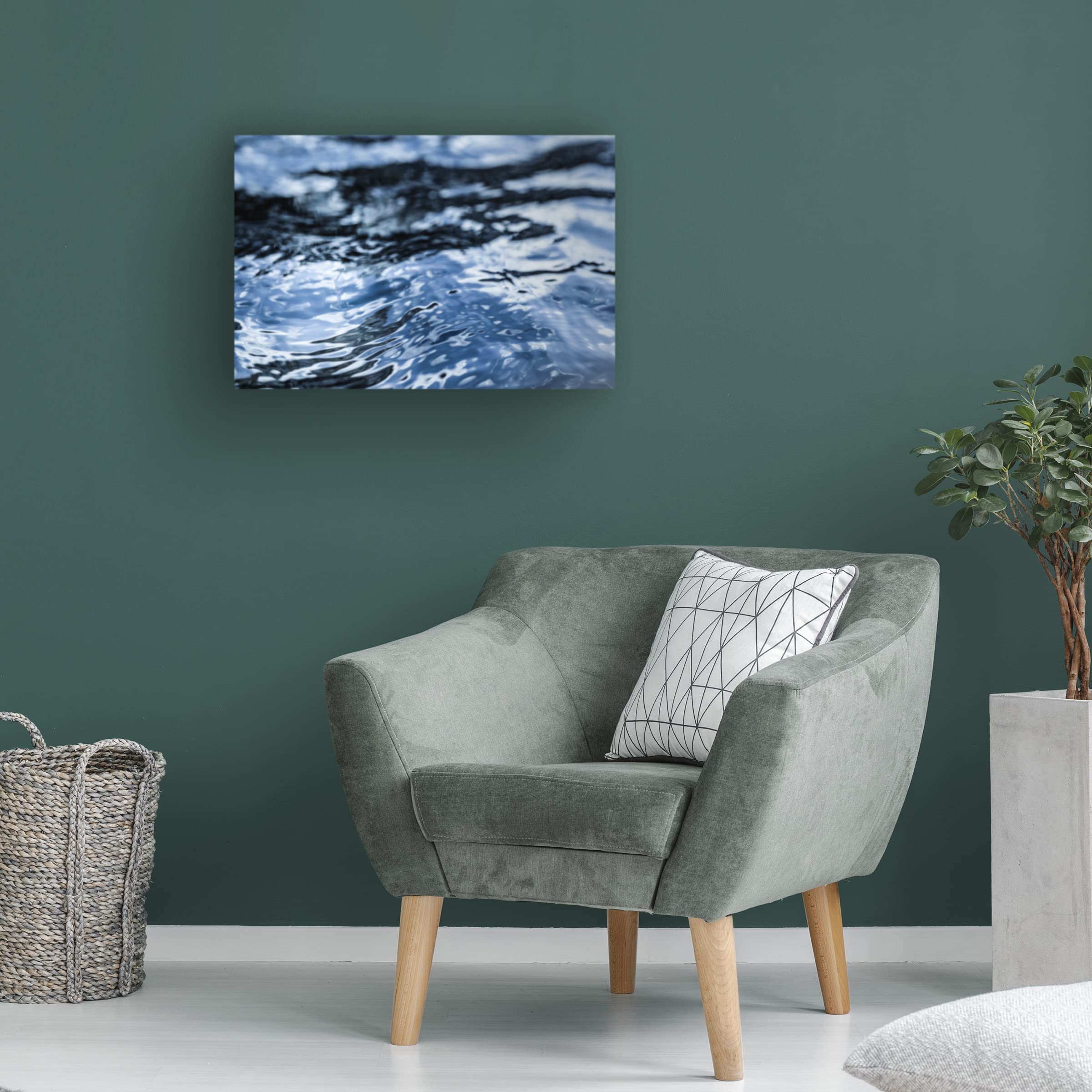 Eva Bane 'Folding Water 01' Abstract Canvas Wall Art - 16x24 Inches Stretched Framed Ready to Hang - Perfect for Living Room, Bedroom & Office Decor