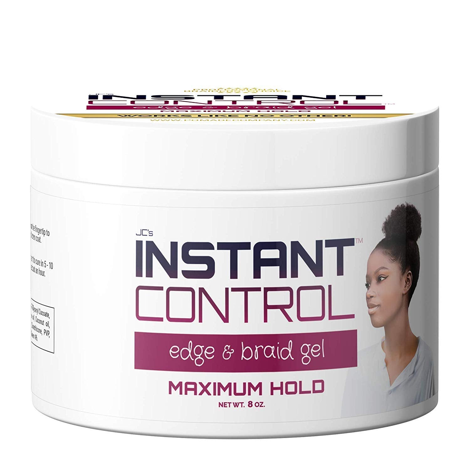 Instant Control Edge & Braid Gel for Natural Hair - Strong Hold, No Flaking (Choose Size) - Perfect for Styling, Taming Edges & Securing Braids