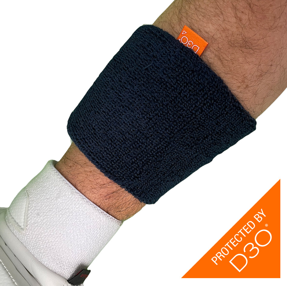Ayrtek Hybrid Wrist Guard & Sweatband for Basketball, Tennis & Workouts - Breathable Navy Blue Sports Wrist Support for Men & Women - Perfect for Gym, Running & Injury Prevention