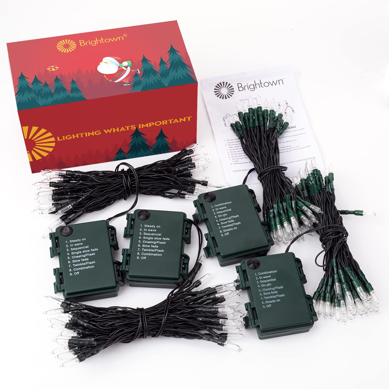 4 Pack 18ft 50 LED Battery Operated Christmas Lights - Waterproof Mini String Lights with 8 Modes, Warm White for Indoor/Outdoor Holiday Decor, Xmas Tree, Party & Garden Lighting (Perfect for Christmas, Weddings, Patio & Home Decoration)