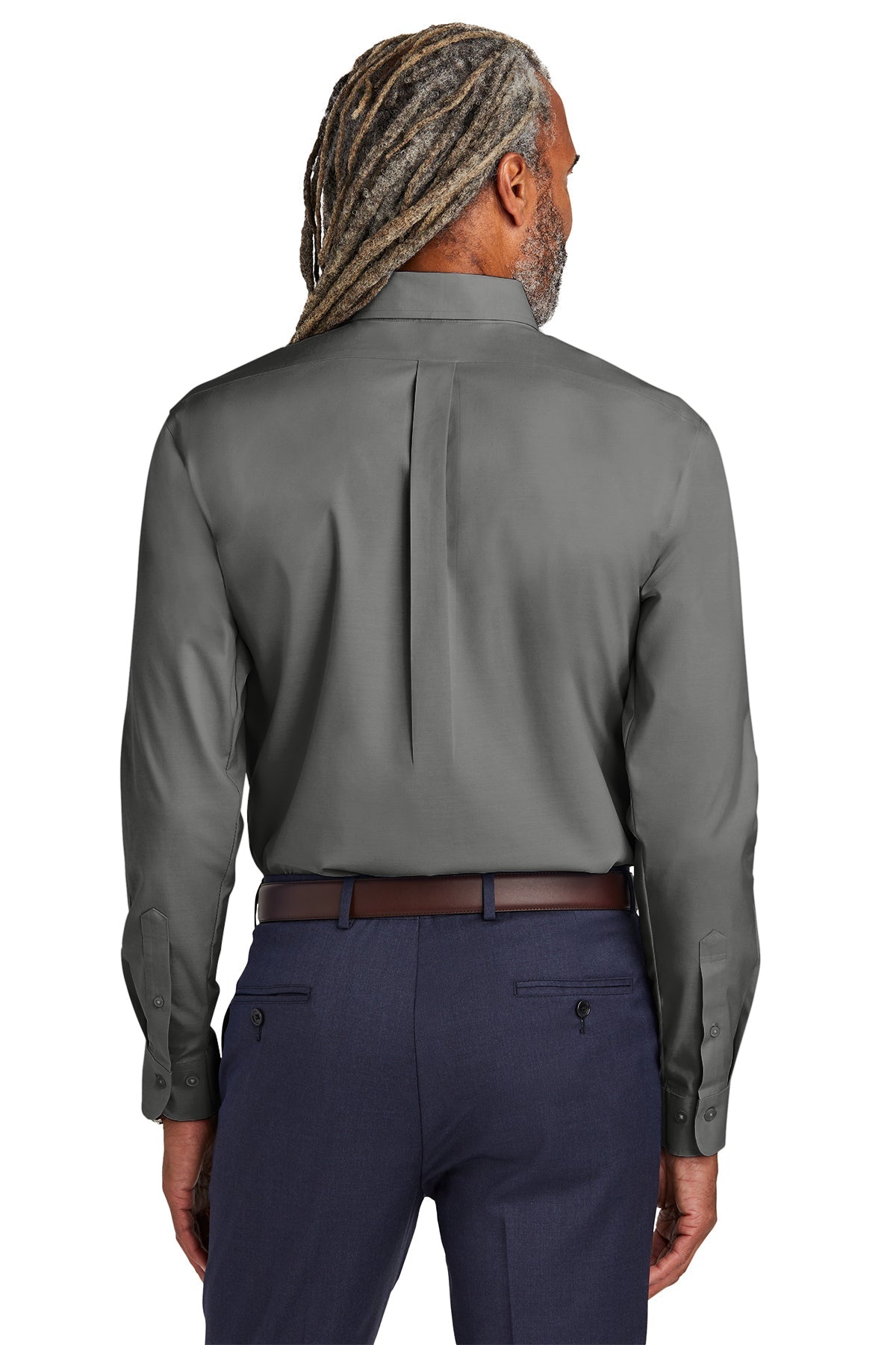 Brooks Brothers Tall Wrinkle-Free Stretch Pinpoint Custom Dress Shirts for Men - Deep Black - Perfect for Business Meetings & Formal Occasions