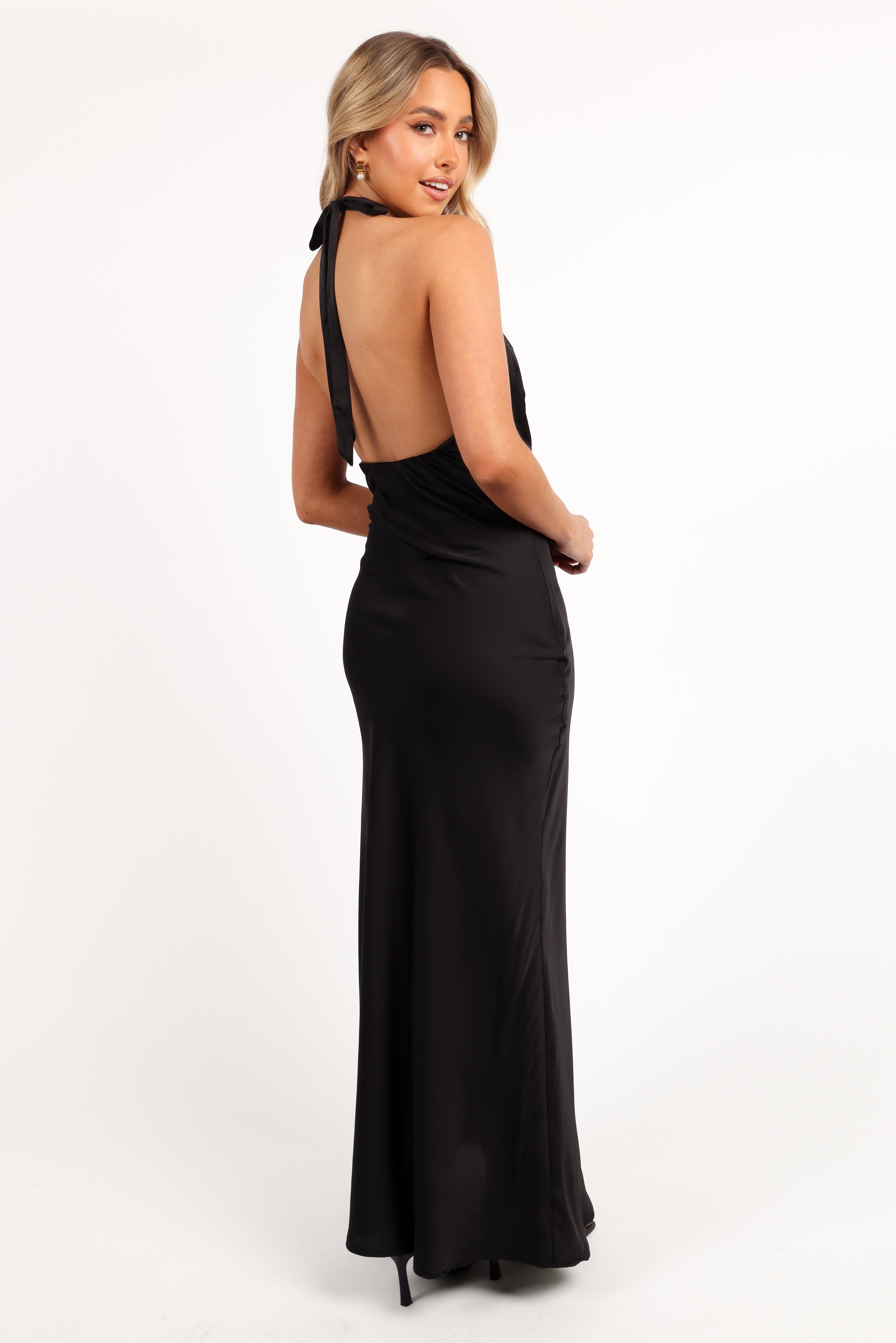 Kalina Halterneck Maxi Dress for Women - Elegant Black Long Summer Dress for Beach, Party & Evening Wear