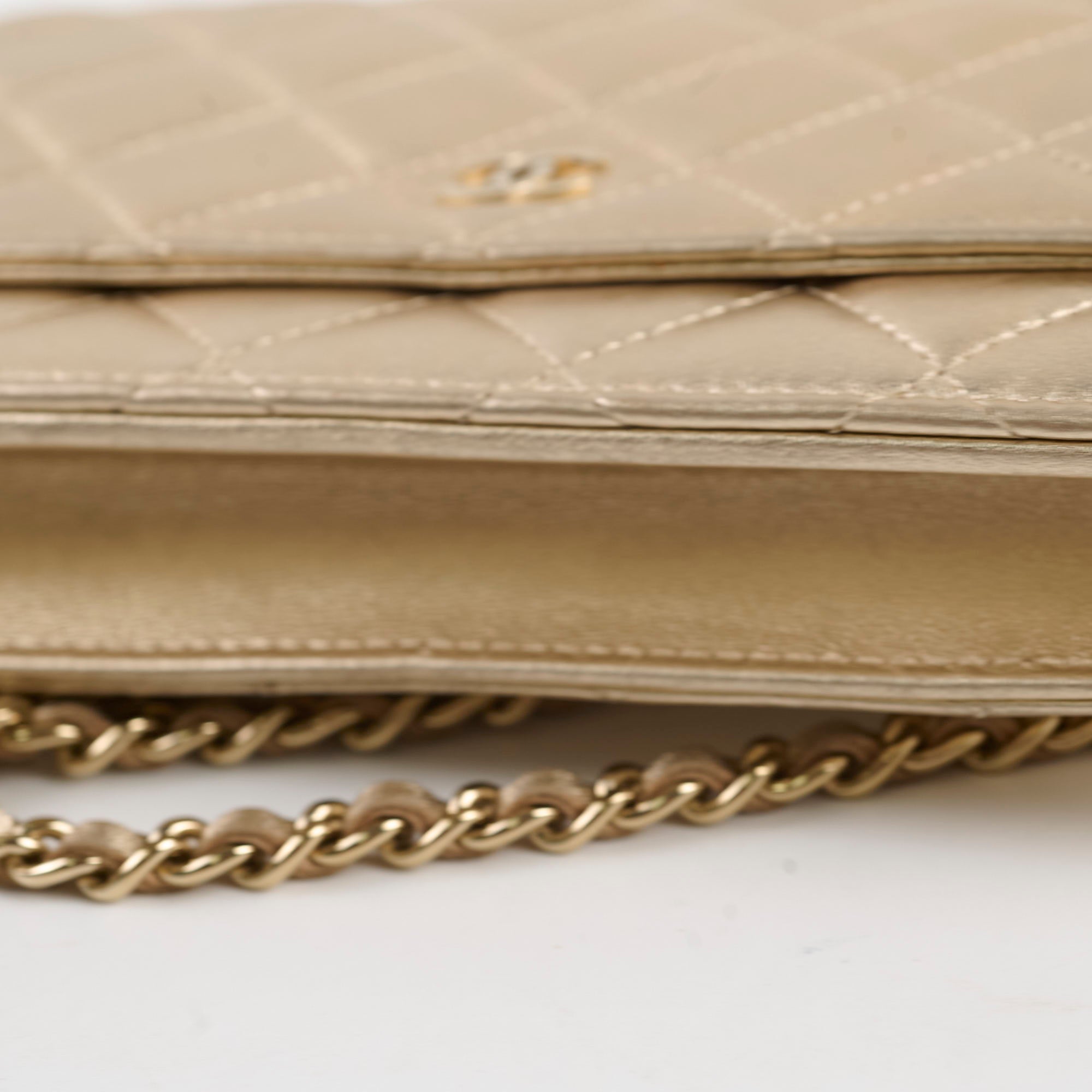 Chanel Metallic Wallet On Chain Gold - Luxury Crossbody Bag for Women, Perfect for Parties, Date Nights & Special Occasions