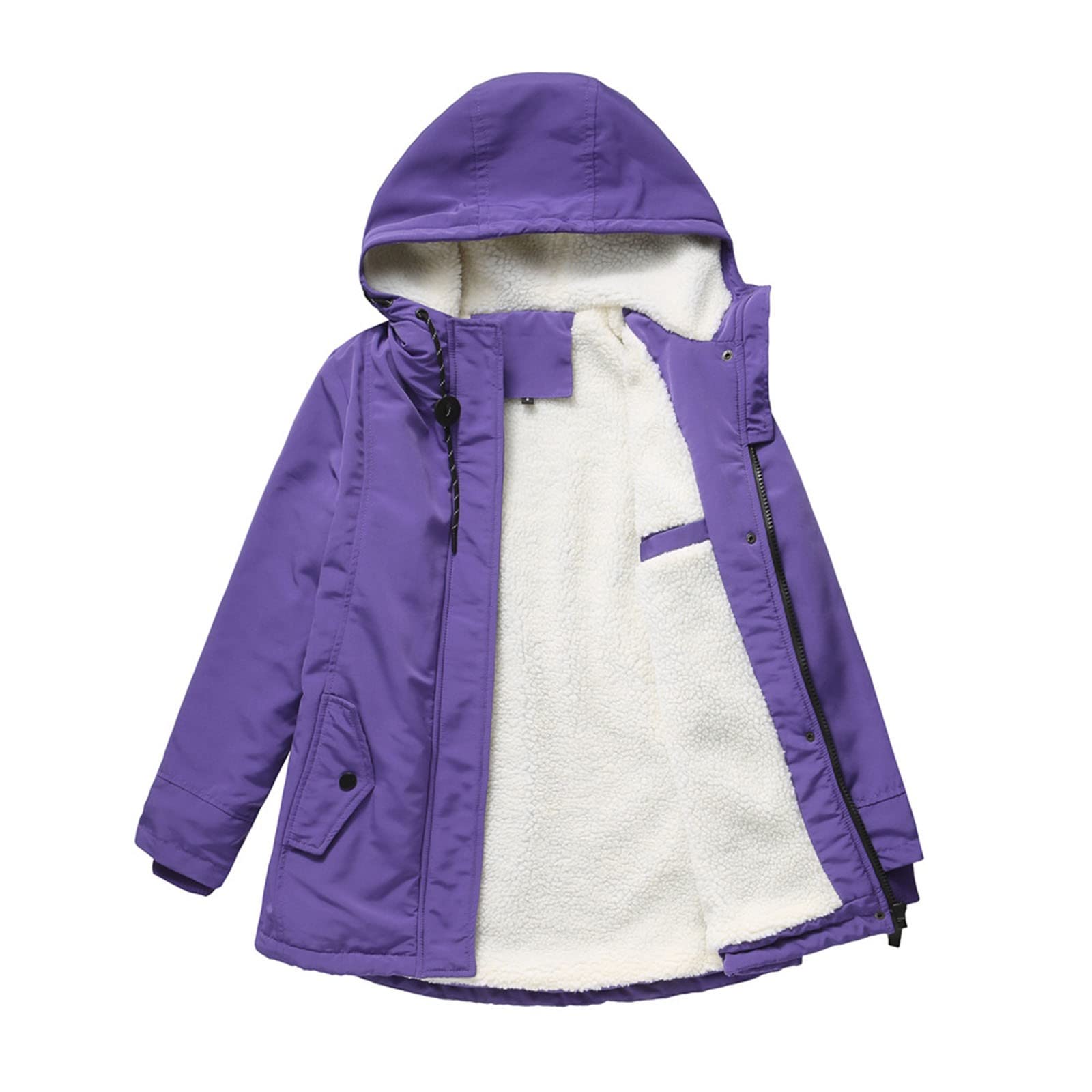 Women's Velvet Corduroy Hooded Winter Coat - Thickened Mid-Length Warm Jacket with Cotton Lining | Solid Color Outerwear for Cold Weather | Perfect for Daily Commute, Outdoor Activities & Casual Wear