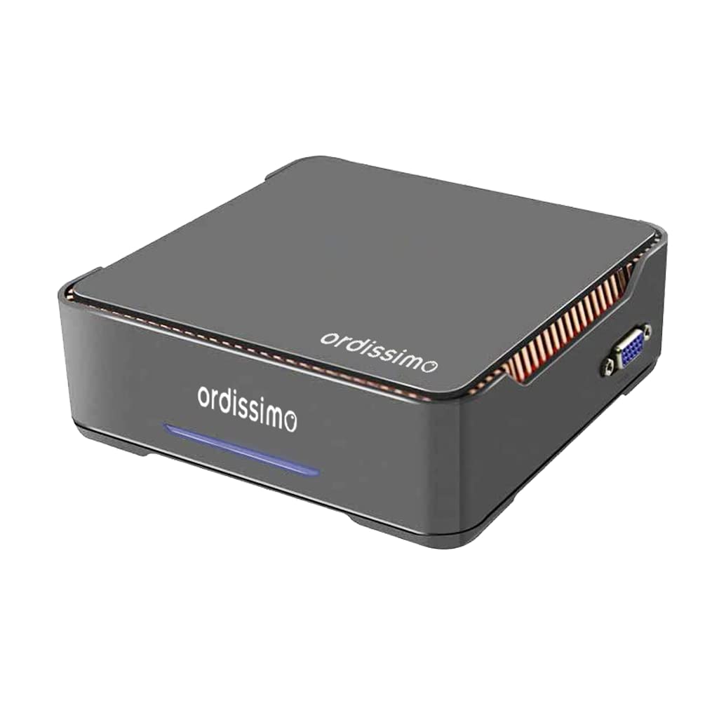 Ordissimo Mini Desktop PC Luna 2 - User Friendly Computer with Intuitive Interface & Simplified Keyboard - Compatible with All Screens - Includes Wireless Mouse - Energy Efficient for Home Office & Personal Use - Perfect for Remote Work, Online Learning & Small Business - Black
