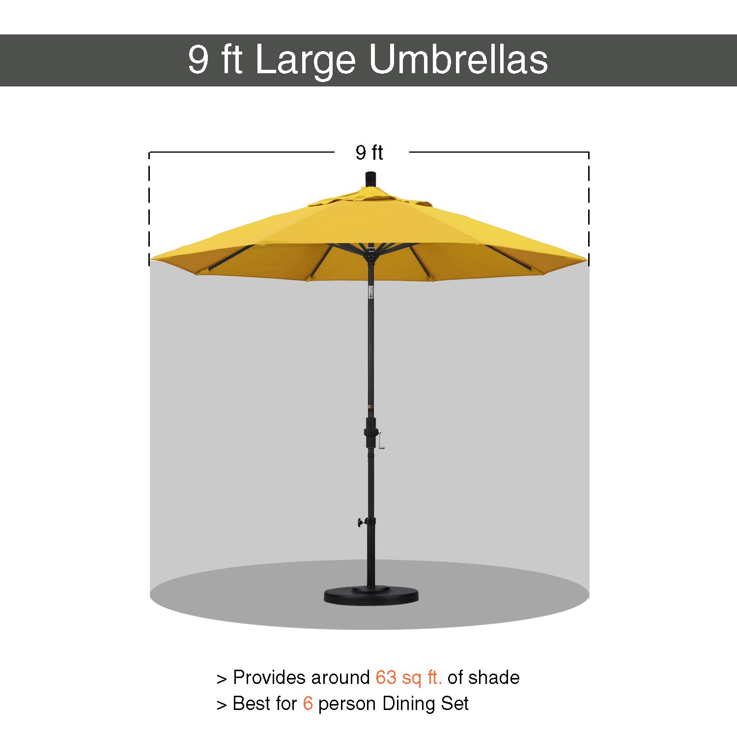 California Umbrella 9' Round Outdoor Patio Umbrella - Aluminum/Fiberglass Frame with Push Button Open, Silver Pole & Durable Olefin Fabric - Perfect for Poolside, Backyard, and Garden Relaxation
