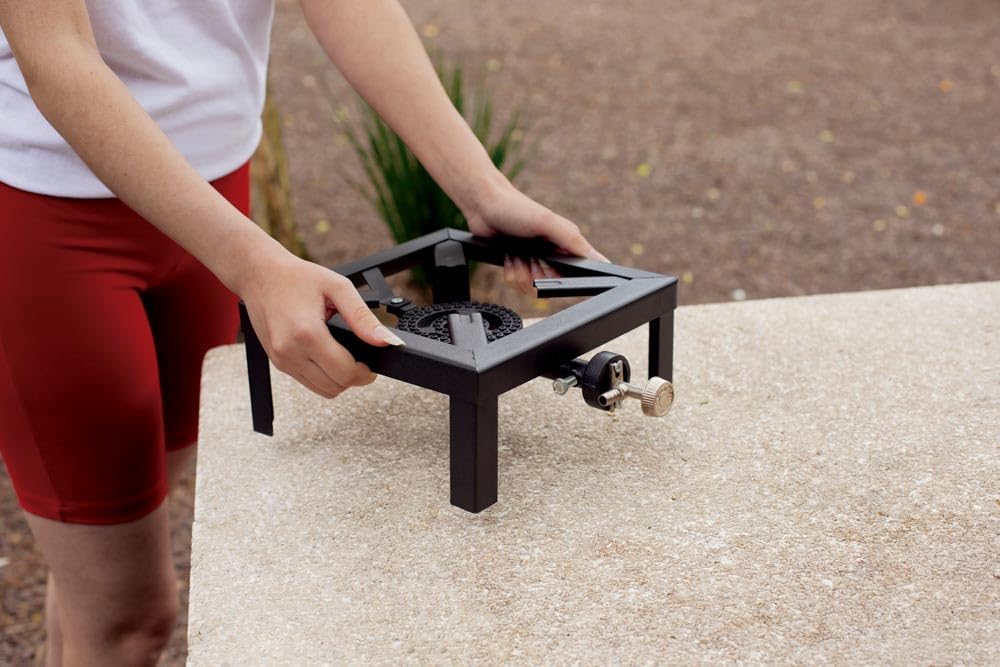 Portable 1-Burner Industrial Gas Stove - Lightweight Steel Construction for Camping, Outdoor Cooking & Emergency Use