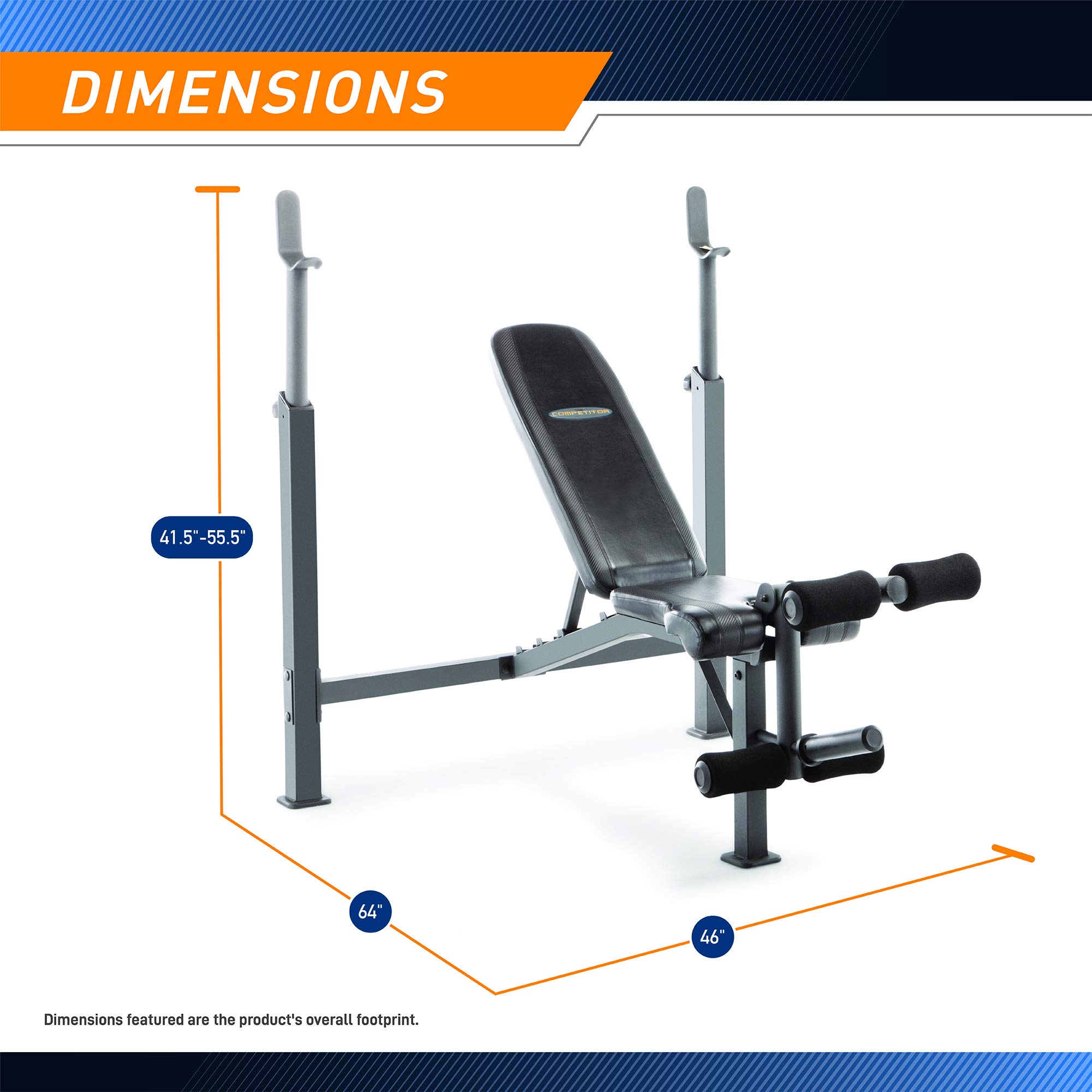 Marcy CB-729 Adjustable Olympic Weight Bench with Leg Developer - Heavy Duty Strength Training Equipment for Home Gym, Weight Lifting & Bodybuilding (Black) | Perfect for Home Workouts, CrossFit & Fitness Training