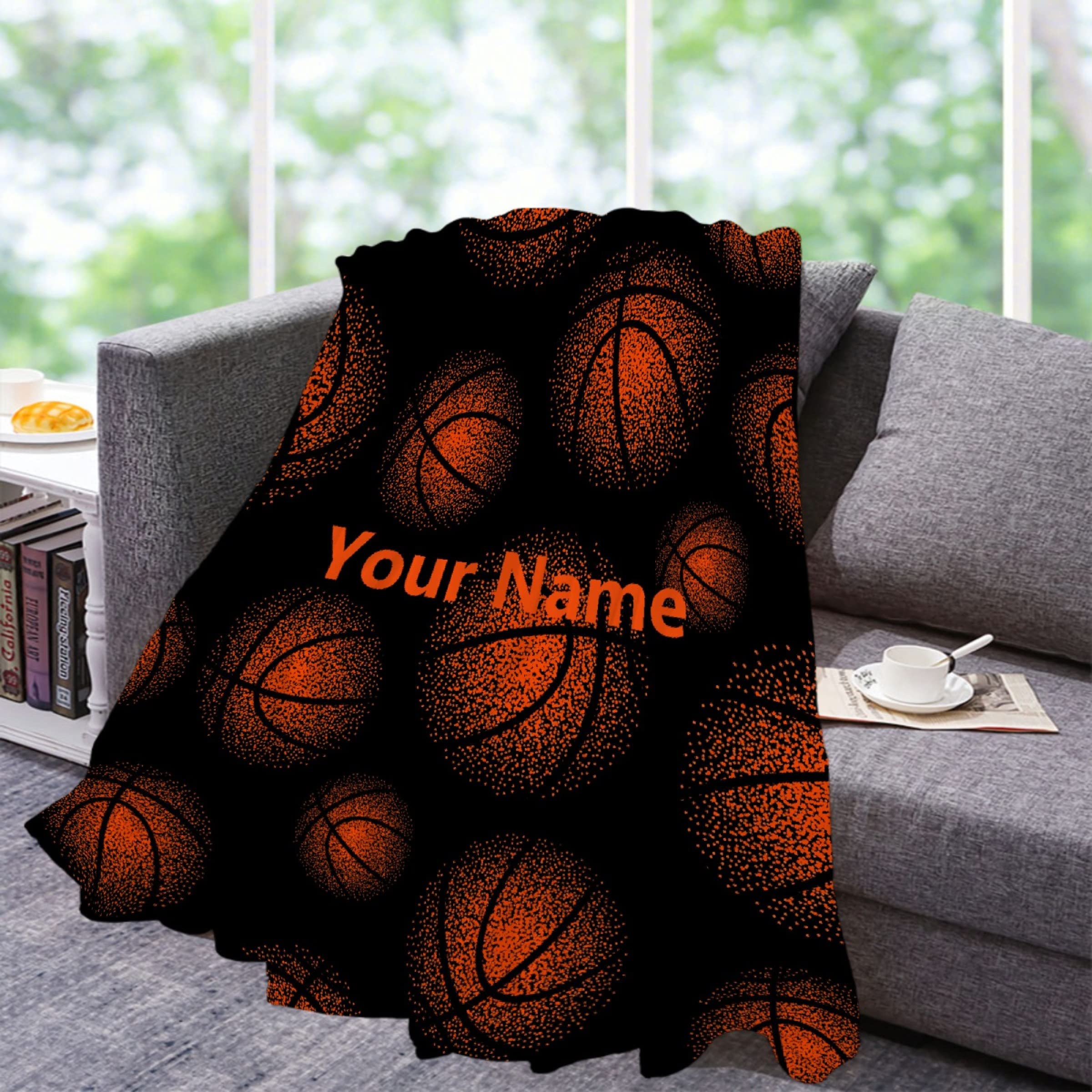 Personalized Basketball Blanket with Custom Name - 50