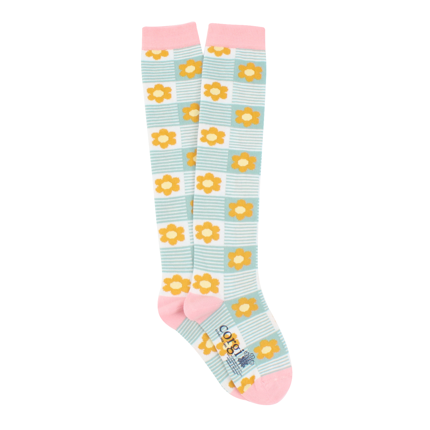 Vintage Floral Knee High Cotton Socks for Girls - Soft Comfortable School & Dance Socks - Perfect for Ballet, Costumes & Everyday Wear