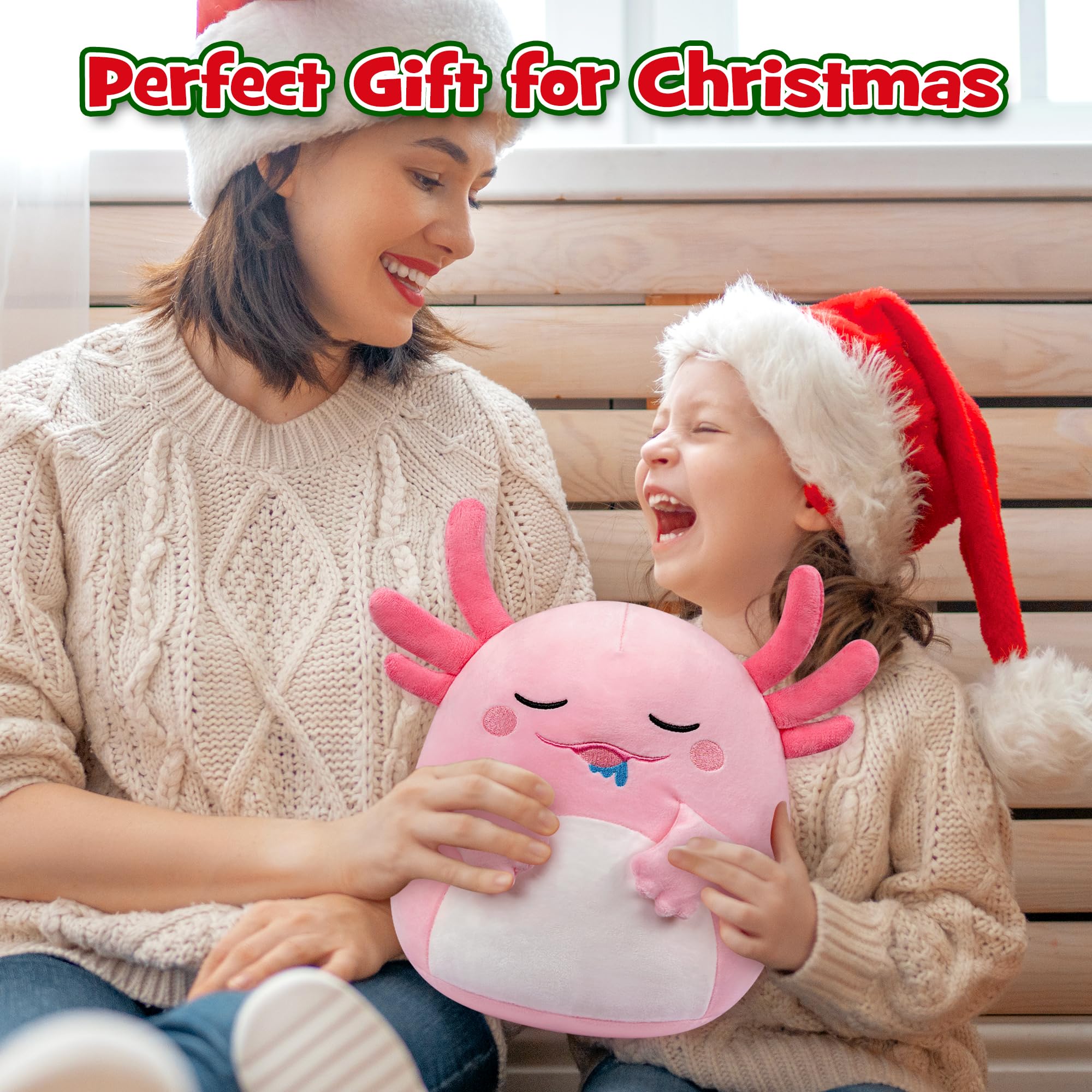 Cute Axolotl Plush Toy - Soft Stuffed Animal Pillow (9.45 inches) for Room Decor, Hugging Companion & Birthday Gifts - Perfect for Kids' Rooms, Nursery Decor, and Cuddling