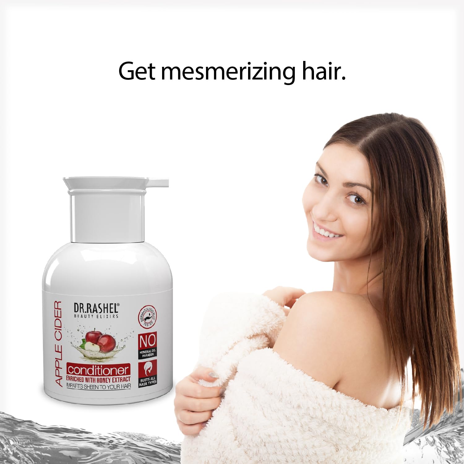 DR.Rashel Apple Cider Vinegar Hair Conditioner with Honey Extract - Repairs Dry, Frizzy & Damaged Hair - Sulfate Free & Tangle Free Formula for Men & Women (200ml) - Perfect for Color Treated & Chemically Processed Hair
