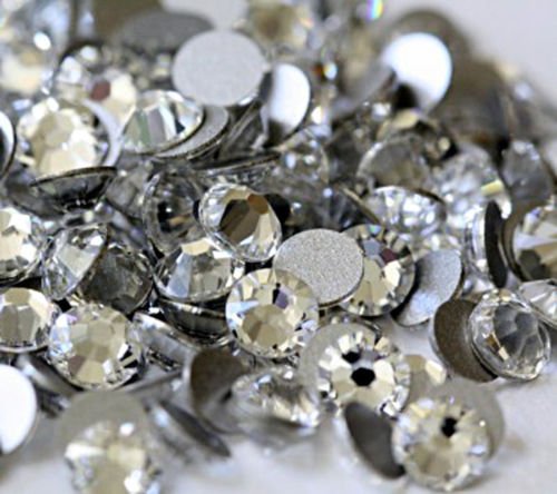 LOVEKITTY® Clear Crystal Glass Rhinestones for Nail Art - 288pcs Round No Hotfix Nail Gems (SS34) - Perfect for DIY Manicures, Nail Salon Decorations & Craft Projects