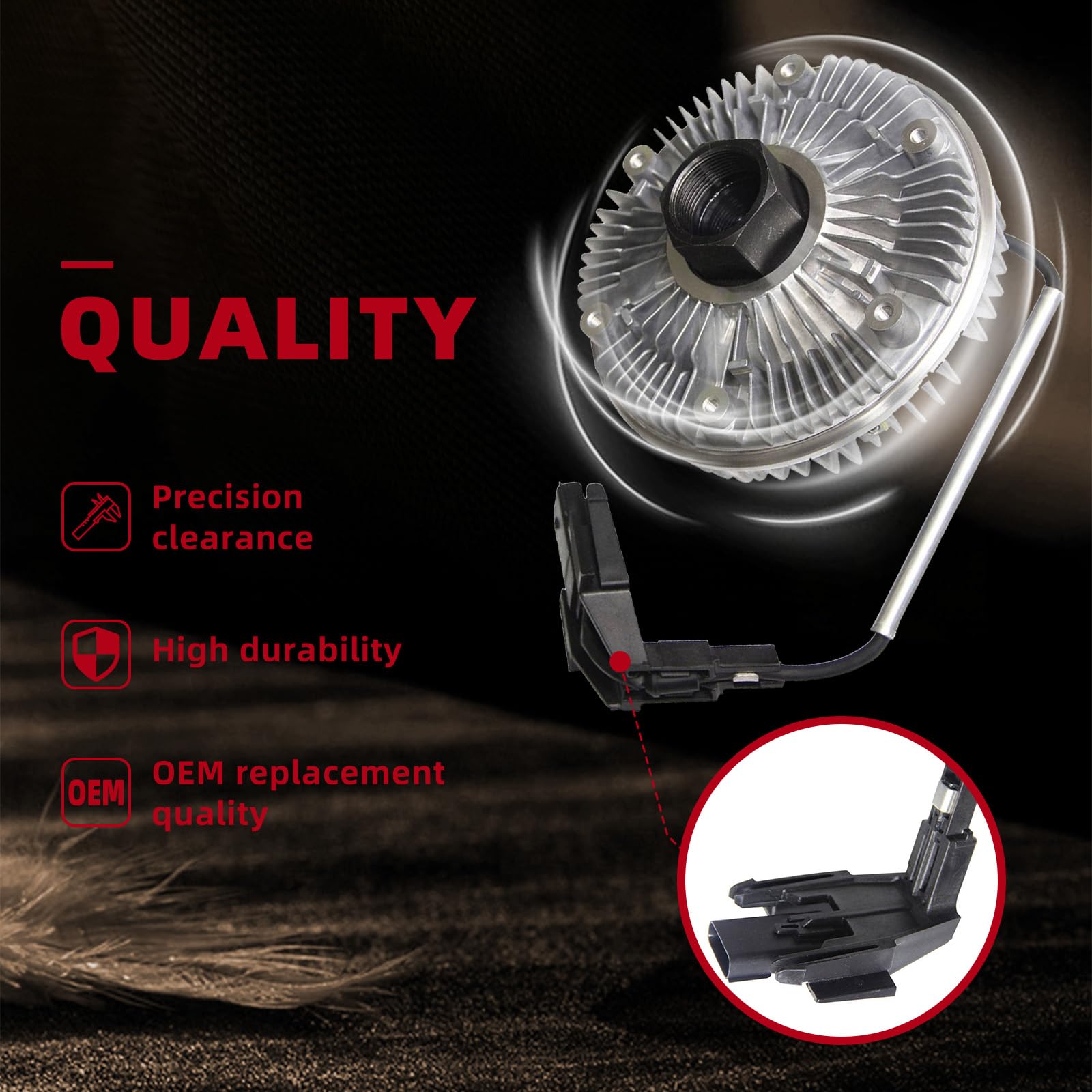 TOPAZ Automotive 3265 Premium Engine Cooling Fan Clutch for 2008-2010 Ford F-250 F-350 Super Duty Powerstroke Diesel 6.4L V8 - Heavy Duty Truck Cooling System Replacement Part for Towing & Off-Road Use