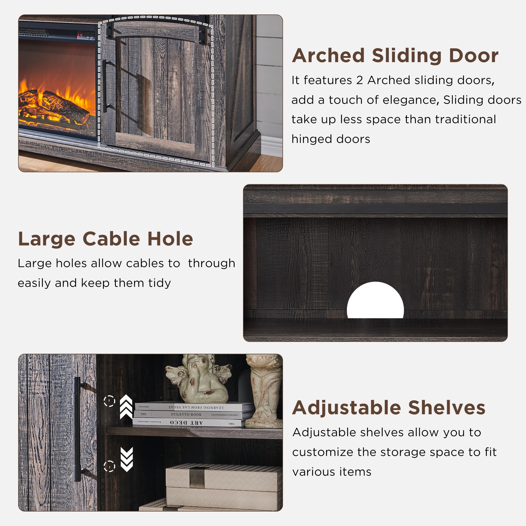 Farmhouse TV Stand for 70+ Inch TV - 33