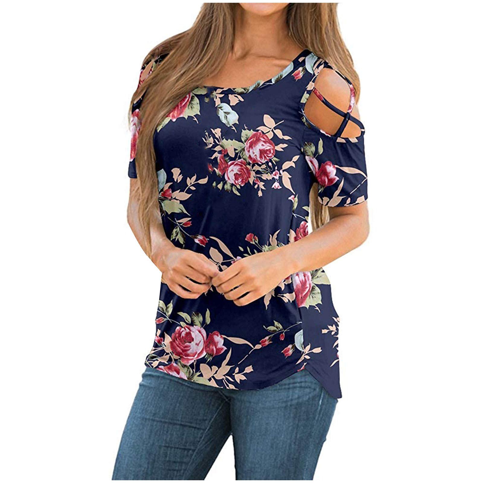 Women's Casual Leopard Print V-Neck Short Sleeve Blouse - Sexy Tops for Summer, Party & Date Night Outfits