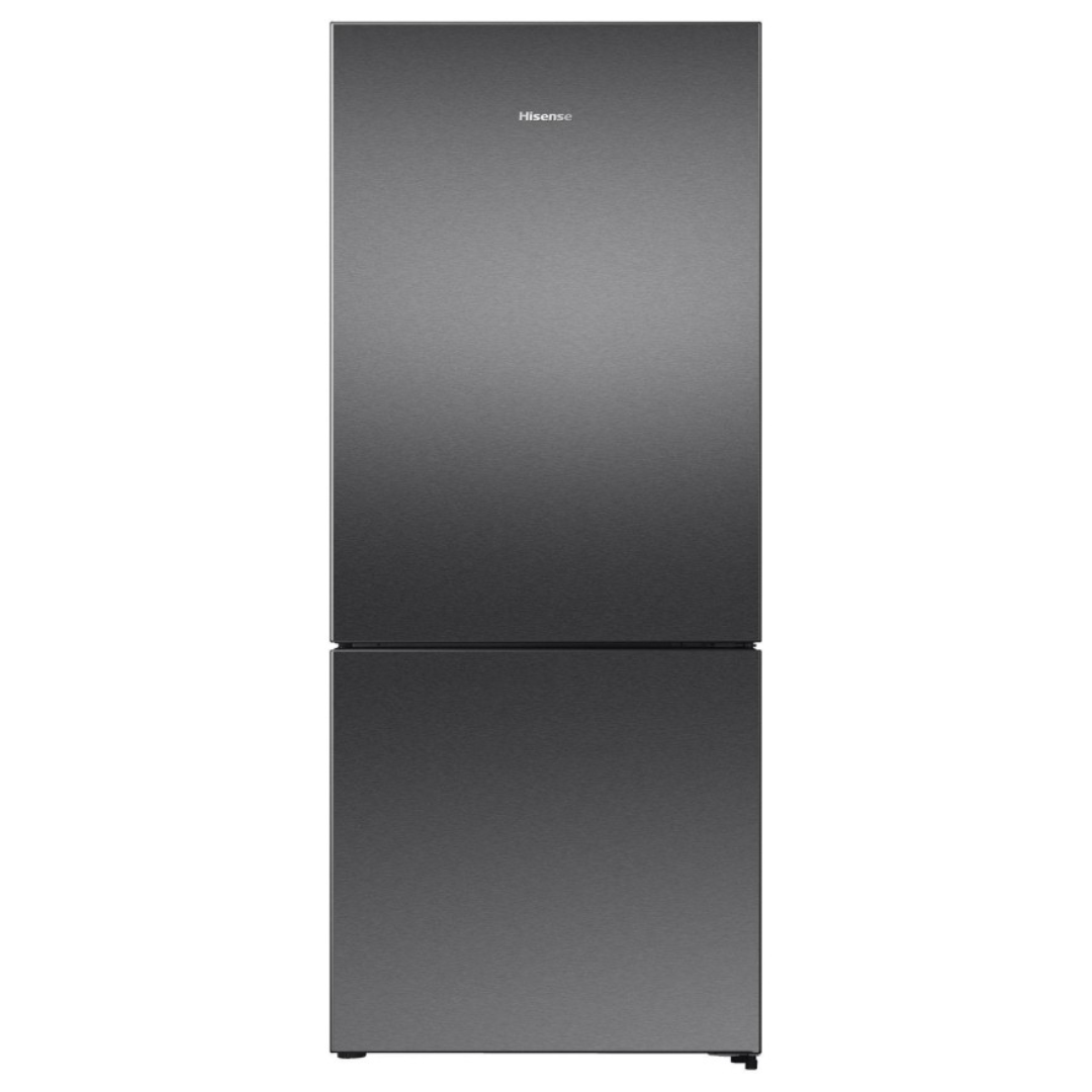 Hisense 417L Bottom Mount Refrigerator - Energy Efficient PureFlat Eco Vision, Black Steel HRBM418E - Perfect for Small Kitchens & Apartments