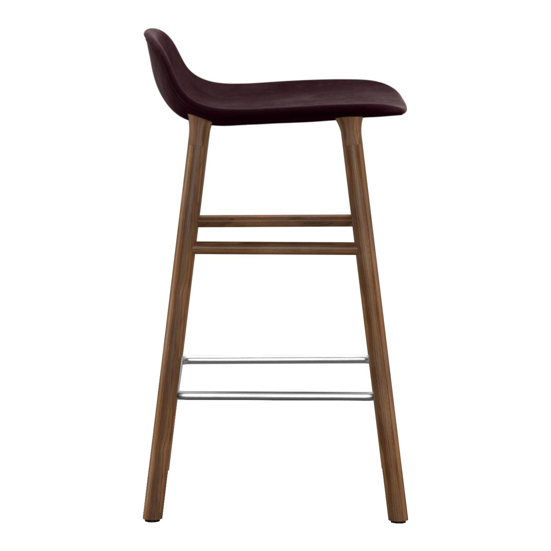 Modern Form Bar Stool with Wooden Legs & Upholstered Seat - Perfect for Kitchen Islands, Home Bars & Dining Counter Height Tables