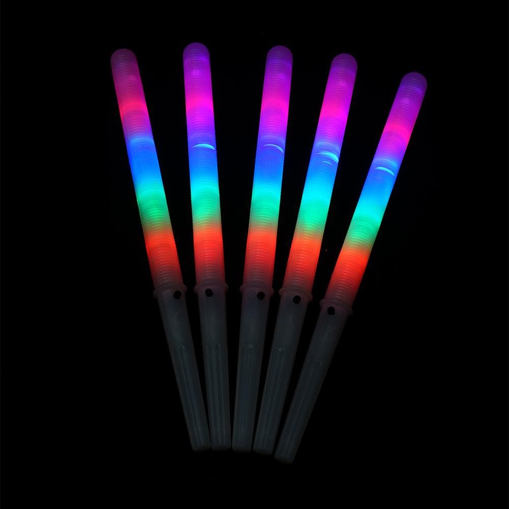 Glow in the Dark Cotton Candy Sticks - Reusable LED Glow Sticks for Cotton Candy Machines - Colorful Light Up Cones for Parties, Carnivals & Night Events