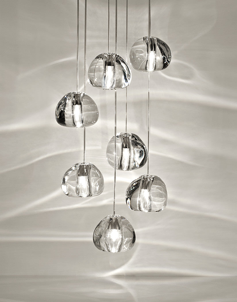 Elegant Crystal Pendant Light - Modern Chandelier for Dining Room, Bedroom & Living Room Decor - Dimmable LED Hanging Lamp for Home & Office Lighting