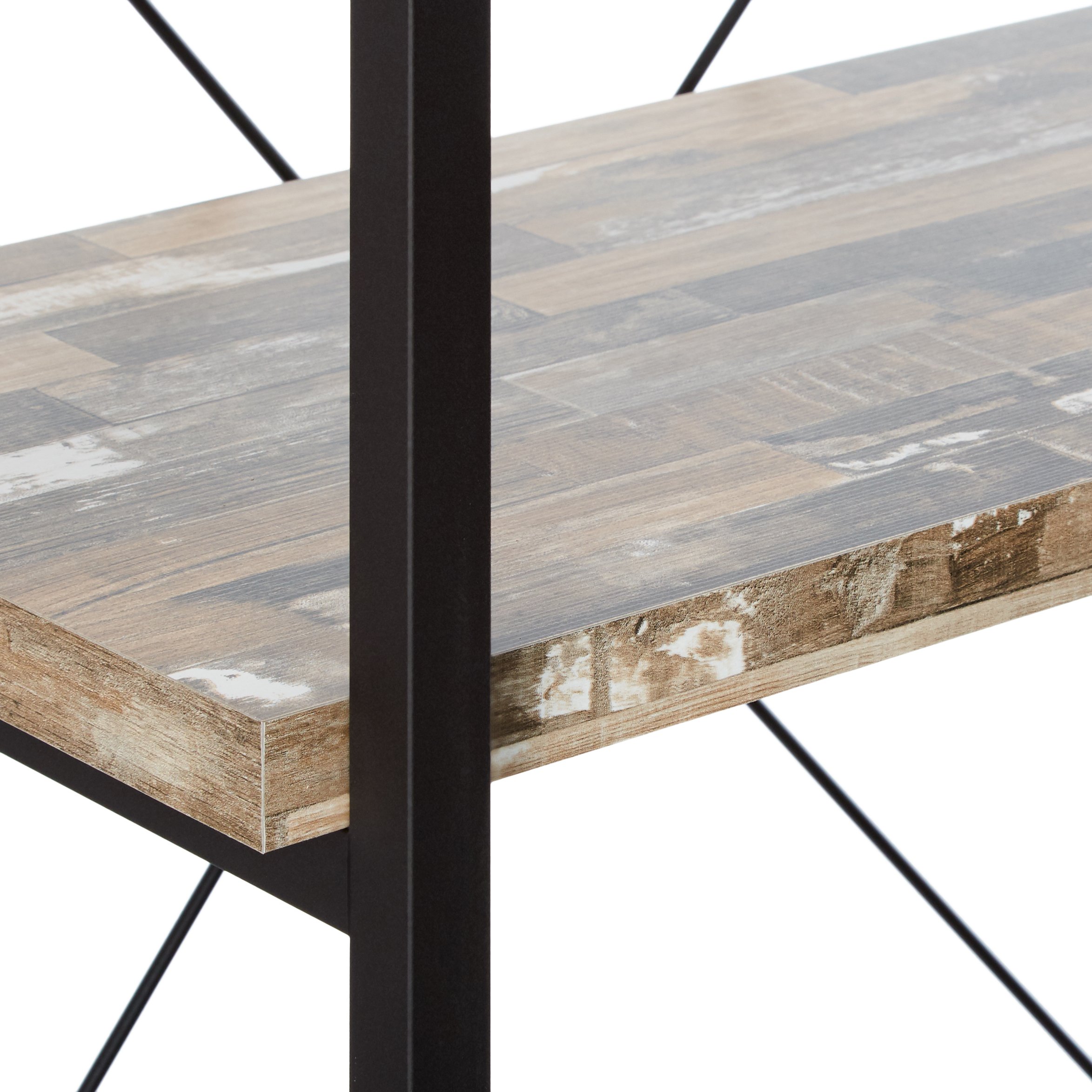 Coaster Furniture 801552 Salvaged Cabin & Black Bookcase - Perfect for Living Room, Office, or Study Room Storage