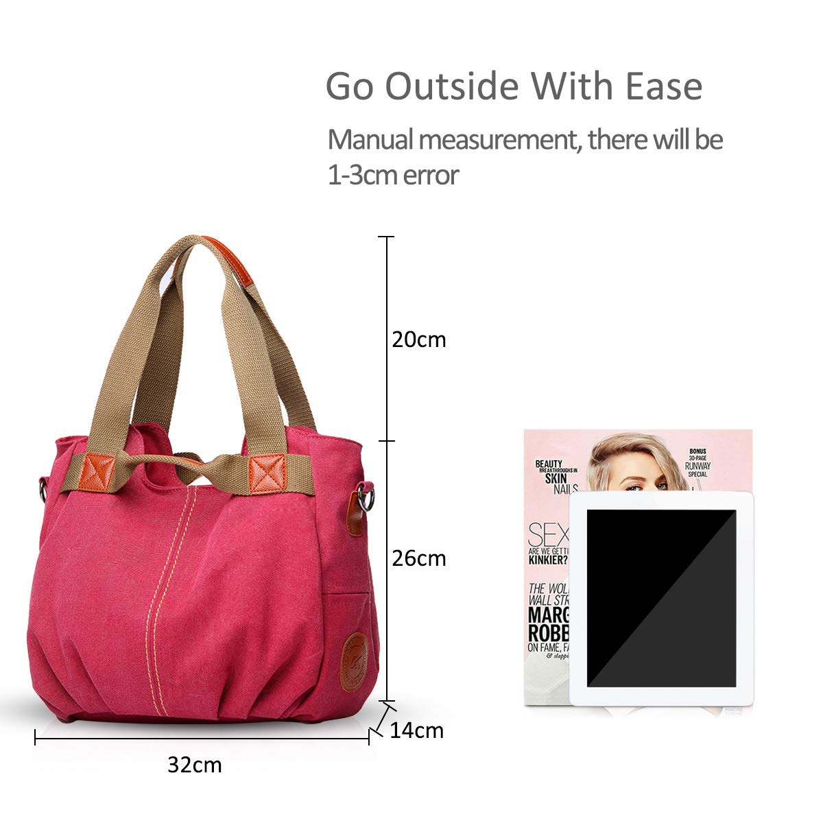 NICOLE&DORIS Women's Canvas Tote Bag - Stylish Shoulder Bag & Hobo Handbag for Everyday Use | Perfect for Work, Shopping, and Travel