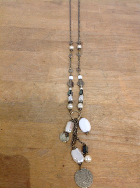 Elegant Silver Beaded Stone Necklace for Women - Handmade Boho Jewelry Gift for Her - Perfect for Weddings, Parties & Everyday Wear