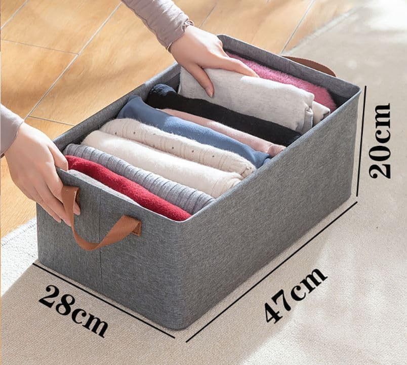 TEKCOOL 3-Pack Collapsible Fabric Storage Bins with Handles - Foldable Closet Organizer for Toys, Books, Shelves & Home Organization - 18.5