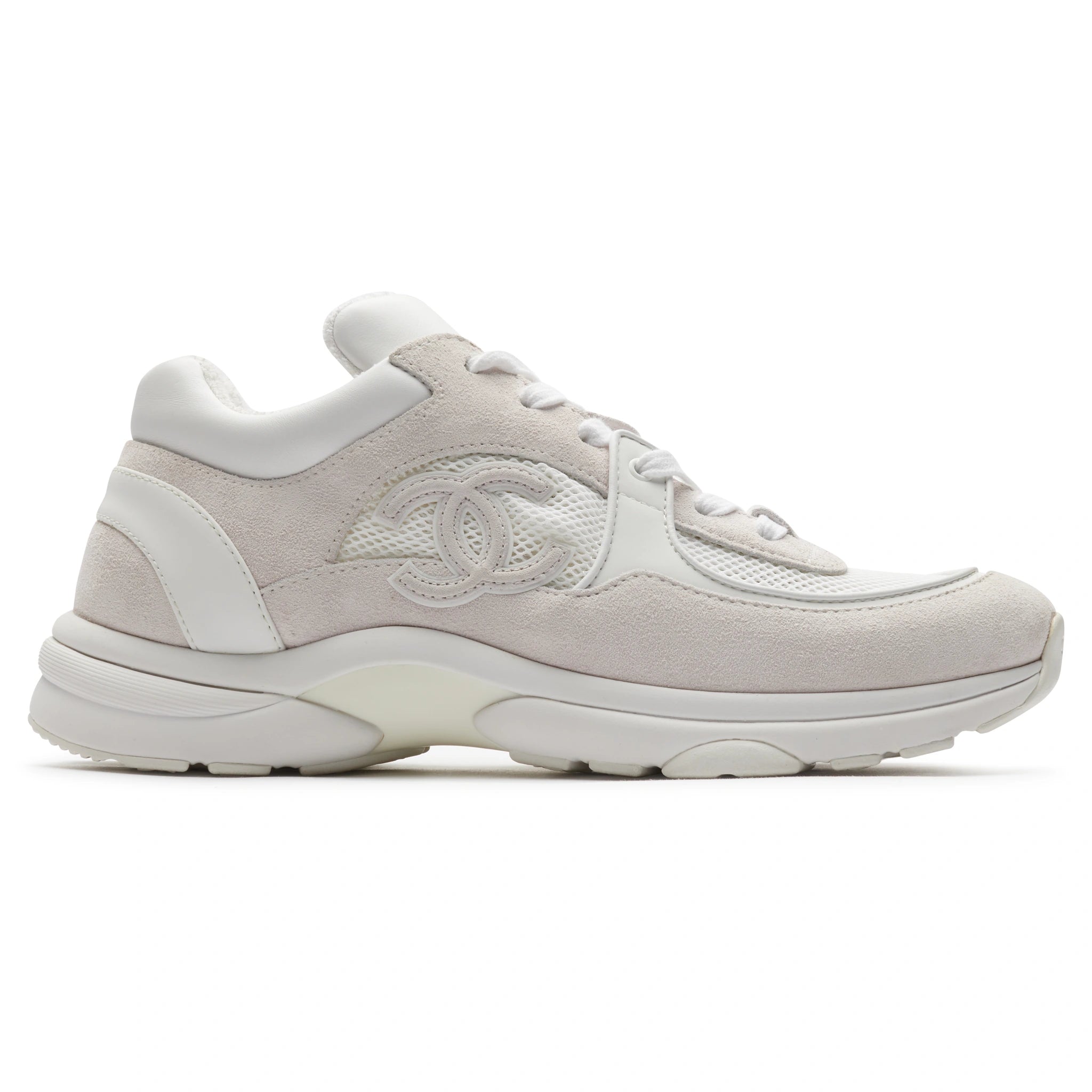 Chanel CC Logo Light Pink Mesh Sneakers - Women's Luxury Fashion Sneakers for Casual Wear & Street Style | Pre-Owned Authentic Designer Shoes