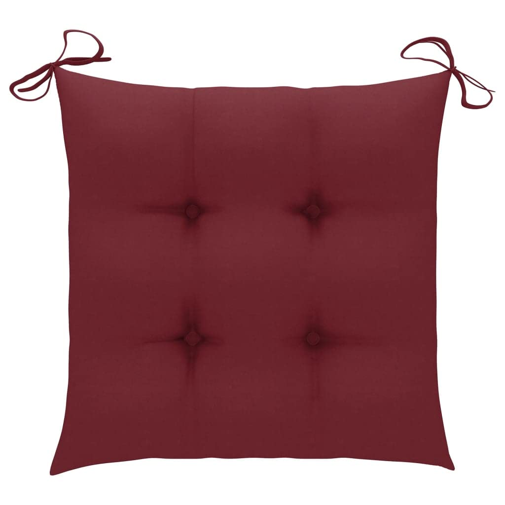 4-Piece Wine Red Outdoor Chair Cushions Set - 15.7