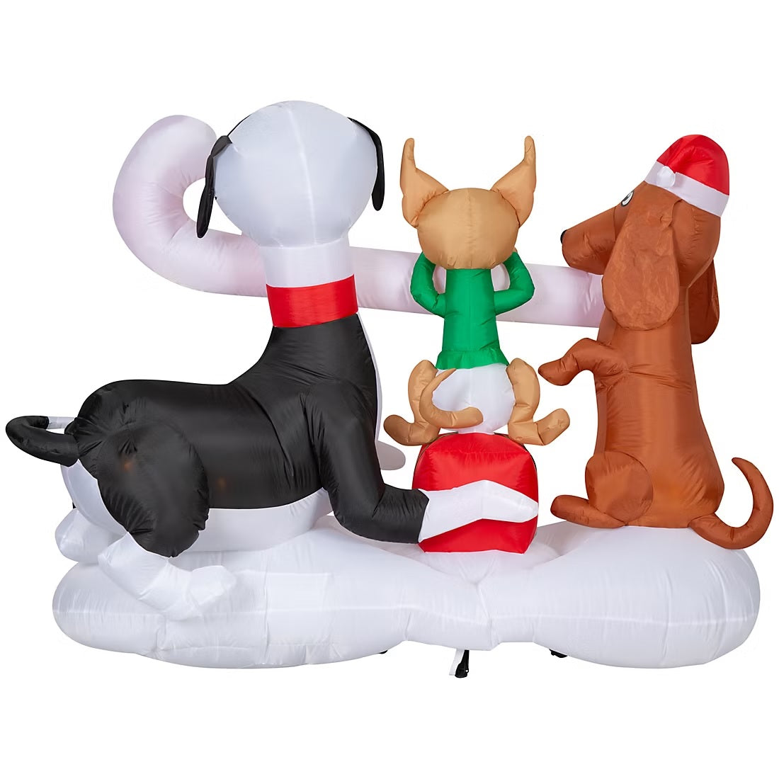 4.5' Airblown® Inflatable Christmas Puppies with Candy Cane - Outdoor Holiday Yard Decoration for Xmas Party & Home Decor