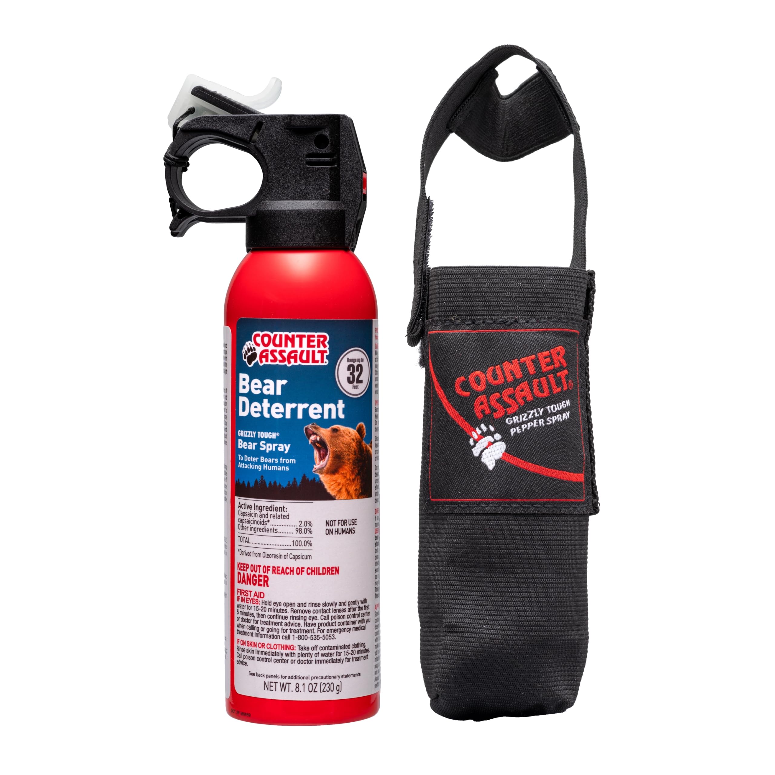 Counter Assault Bear Spray - 2% Capsaicin Bear Deterrent & Pepper Spray for Outdoor Protection - 8.1 oz for Hiking, Camping, Hunting & Wildlife Safety