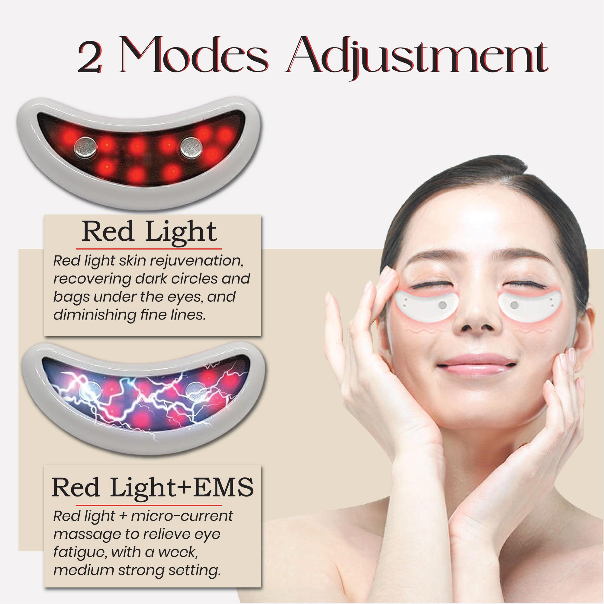 Red Light Therapy Eye Mask for Dark Circles & Wrinkles - Anti-Aging Eye Patches for Puffy Eyes, Bags & Inflammation Relief | Dermatologist-Recommended Eye Treatment for Men & Women | Perfect for Nighttime Skincare Routine & Travel