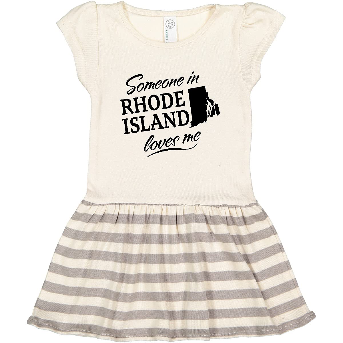 Inktastic Someone in Rhode Island Loves Me Toddler Dress - Cute Baby Girl Outfit for Holidays, Birthday & Family Photos