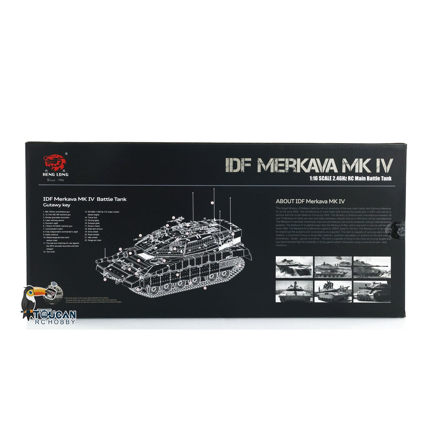 1:16 Heng Long 3958 RC Main Battle Tank IDF Merkava MK IV FPV Upgrade Edition with Metal Tracks, 360° Rotating Barrel & Recoil - Remote Control Military Tank Toy for Adults & Kids, Outdoor Battle Simulation & Collection Display