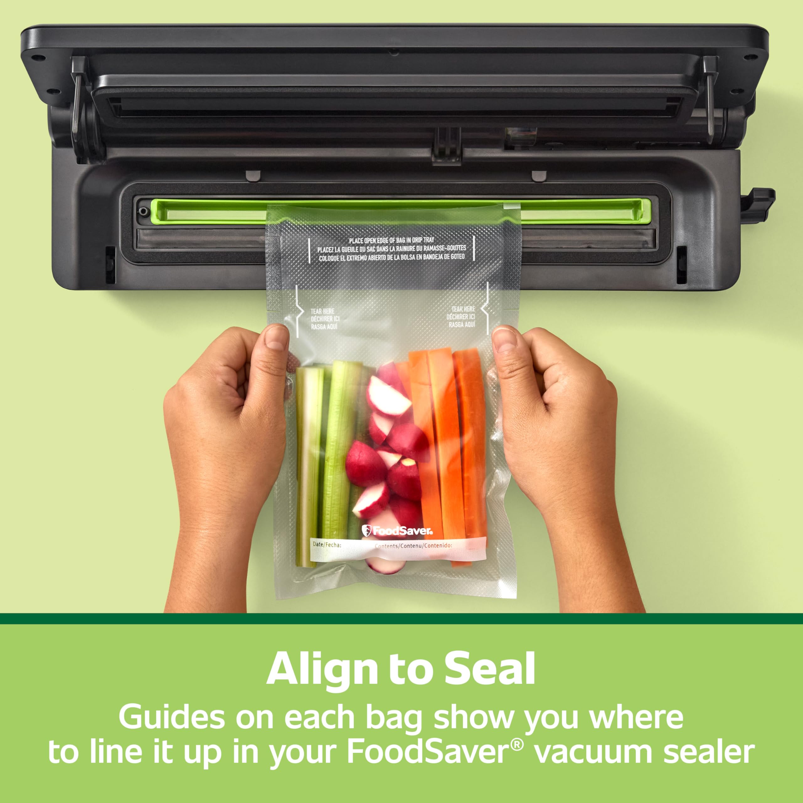FoodSaver Pint Pre-Cut Vacuum Seal Bags - 27 Pack | Easy to Use & Tear Open Vacuum Storage Bags for Food Preservation | Perfect for Sous Vide, Freezing, and Long-Term Food Storage