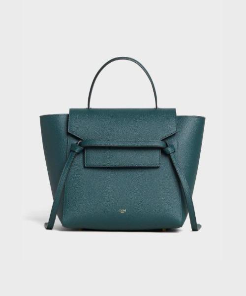 Celine Micro Belt Bag in Grained Calfskin - Amazone Green Crossbody Bag for Women | Perfect for Work, Travel & Everyday Use