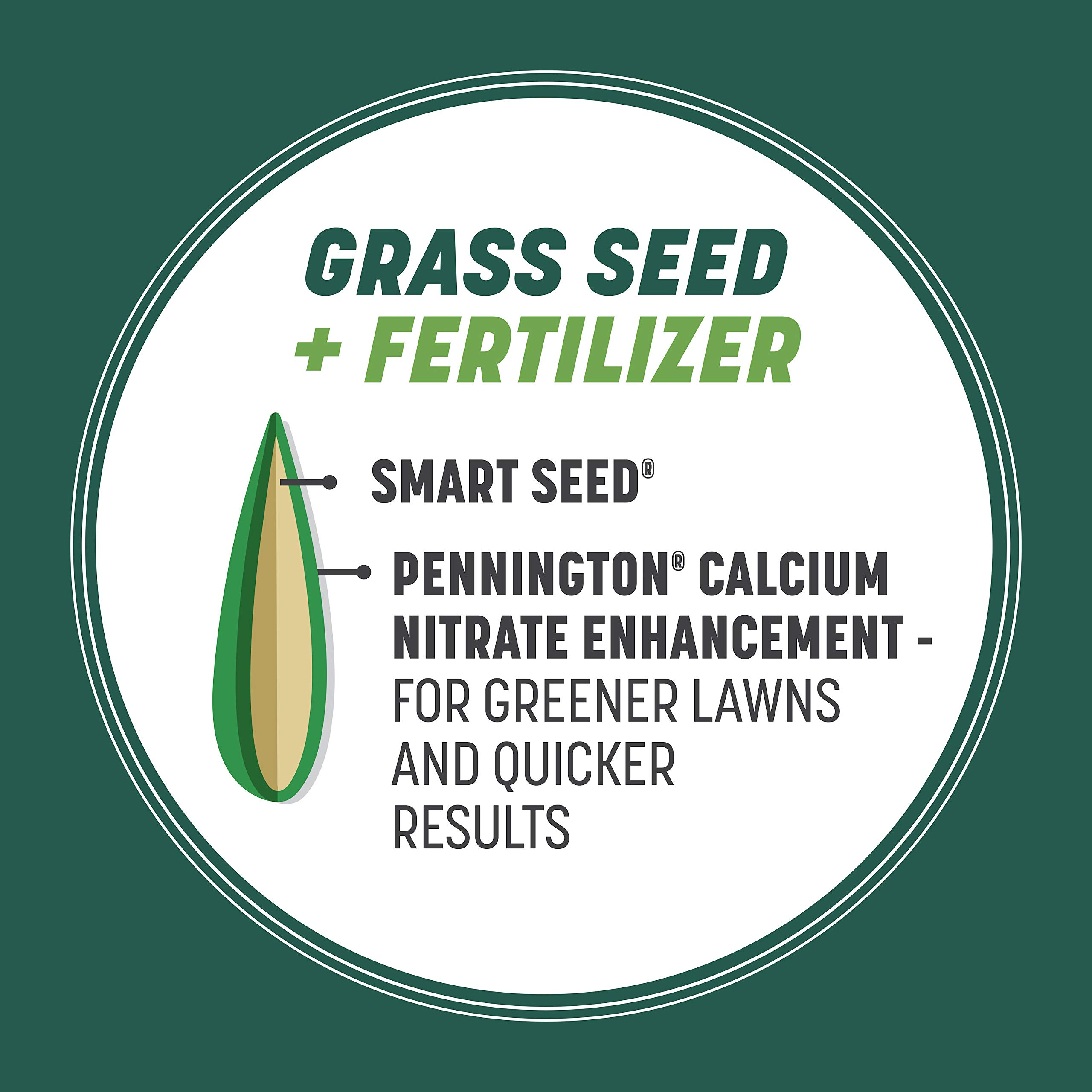 Pennington Smart Seed Sun and Shade Grass Mix 7 lb - Premium Grass Seed Blend for Year-Round Green Lawns - Ideal for Home Lawns, Landscaping & High-Traffic Areas